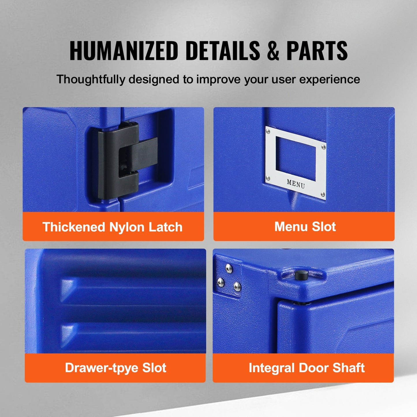 Insulated Food Pan Carrier, 82 Qt Hot Box för catering, LLDPE Food Box Carrier med One-Piece Spänne, Front Loading Food Warmer med handtag, Ändlastare med hjul för restaurang, matsal, etc.