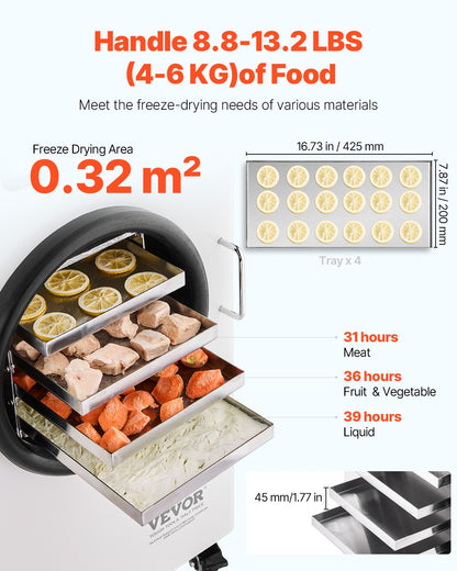 Vacuum Freeze Dryer 4-Layer Fruit Vegetable Freeze Drying Machine White