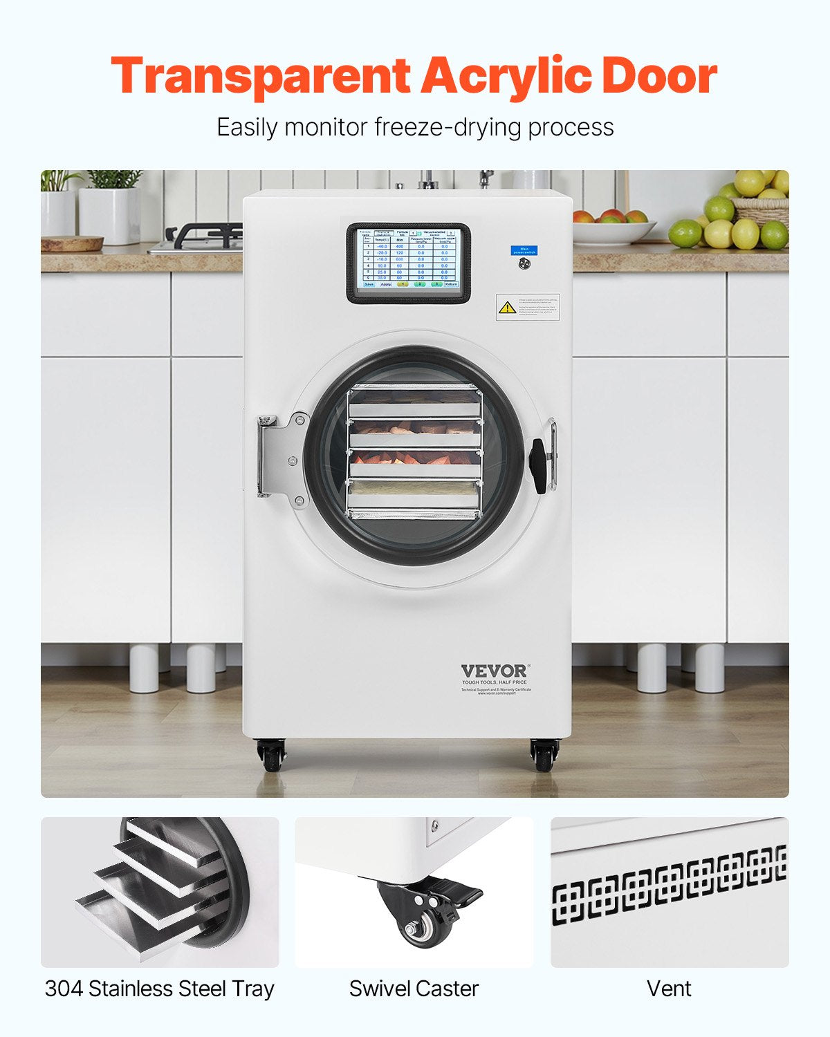 Vacuum Freeze Dryer 4-Layer Fruit Vegetable Freeze Drying Machine White