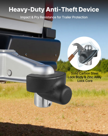 Trailer Hitch Lock, Compatible with 2-5/16 in Couplers, Heavy-Duty Anti-Theft Trailer Ball Lock with 3 Keys, Prying-Resistant & Impact-Resistant, Fits for RVs, Boats, Off-Road Vehicles, Trailers