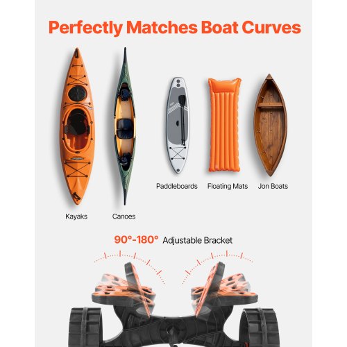 Kajakvagn, 136,1 kg lastkapacitet, Hopfällbar kajakvagn med 25,4 cm massiva gummidäck och 1 spärrrem, Paddleboardvagn för att bära kajaker, kanoter, paddleboards, flytmattor, Jon Boats |  EU