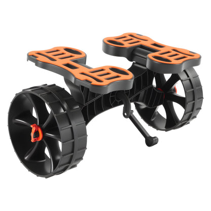 Kayak Cart, 300 lbs Load Capacity, Foldable Kayak Trolley with 10-inch Solid Rubber Tires & 1 Ratchet Strap, Paddle Board Trolley for Carrying Kayaks, Canoes, Paddleboards, Float Mats, Jon Boats