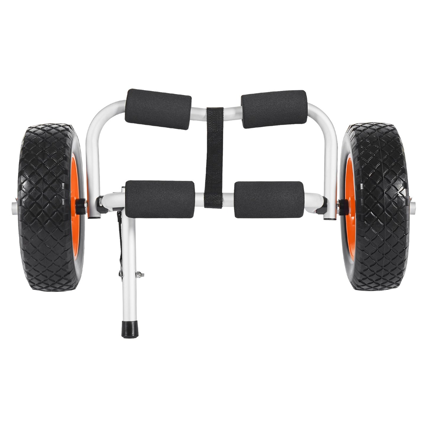 Kayak Cart, 200 lbs Load Capacity, Foldable Kayak Trolley with 10-inch Solid Rubber Tires & 1 Ratchet Strap, Paddle Board Trolley for Carrying Kayaks, Canoes, Paddleboards, Float Mats, Jon Boats