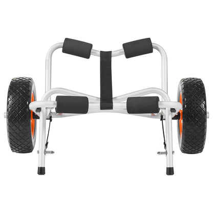 Kayak Cart, 250 lbs Load Capacity, Foldable Kayak Trolley with 10-inch Solid Rubber Tires & 1 Ratchet Strap, Paddle Board Trolley for Carrying Kayaks, Canoes, Paddleboards, Float Mats, Jon Boats