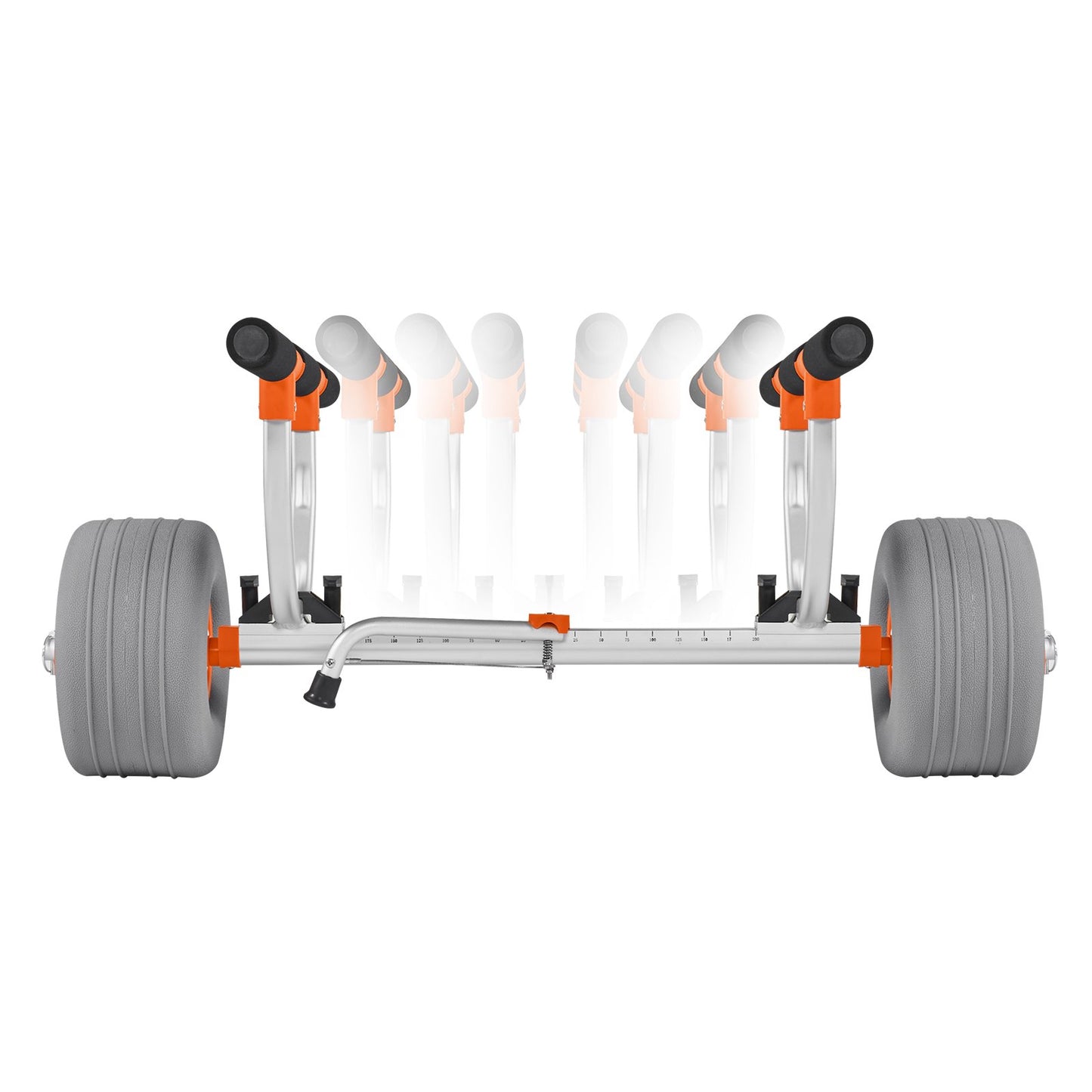 Kayak Cart, 350 lbs Load Capacity, Kayak Trolley with 12-inch Inflatable PU Tires & 2 Straps, Assembles & Disassembles Within Seconds, Paddle Board Trolley for Carrying Kayaks and Canoes