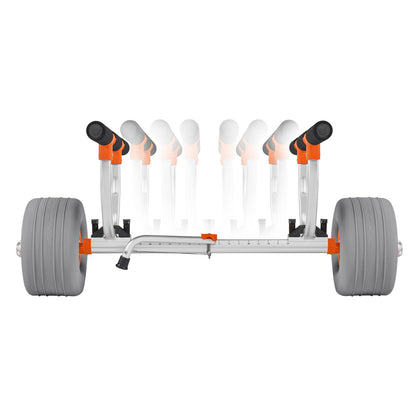 Kayak Cart, 350 lbs Load Capacity, Kayak Trolley with 12-inch Inflatable PU Tires & 2 Straps, Assembles & Disassembles Within Seconds, Paddle Board Trolley for Carrying Kayaks and Canoes