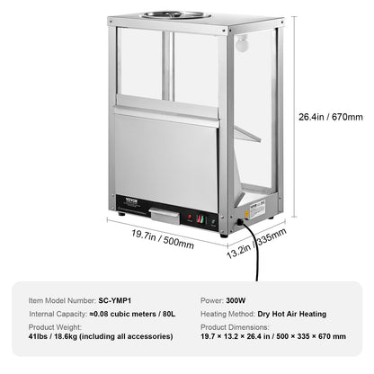 Nacho-Chip-Wärmer 84,5 QT/80L für Nacho-Chips, Popcorn, Erdnuss-Chips