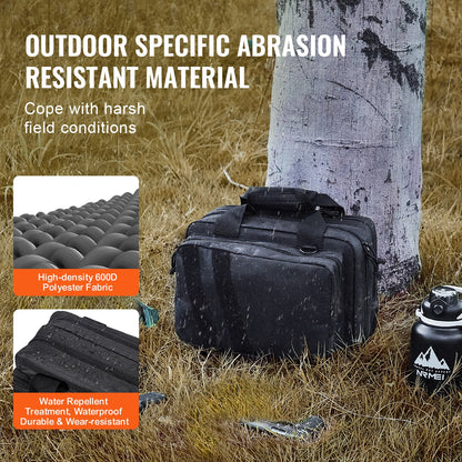 Range Bag für 2 Pistolen Taktische Waffentasche 2 integrierte Pistolentaschen Schwarz