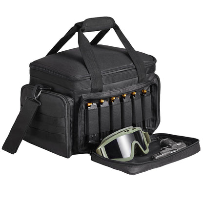 Range Bag für 4 Pistolen Tactical Gun Range Bag Einzelner Schulterstreifen Schwarz