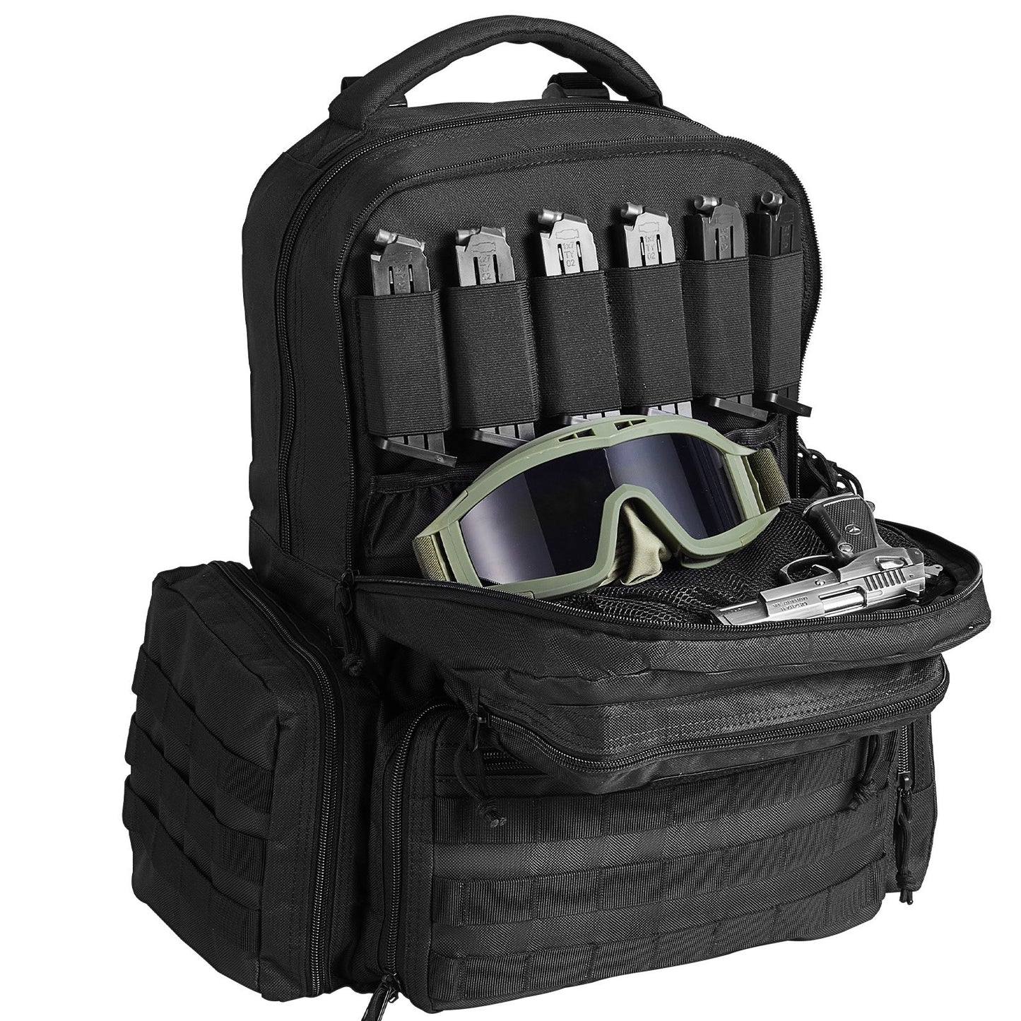 Tactical Range Ryggsäck för 6 Pistols Gun Backpack Svart