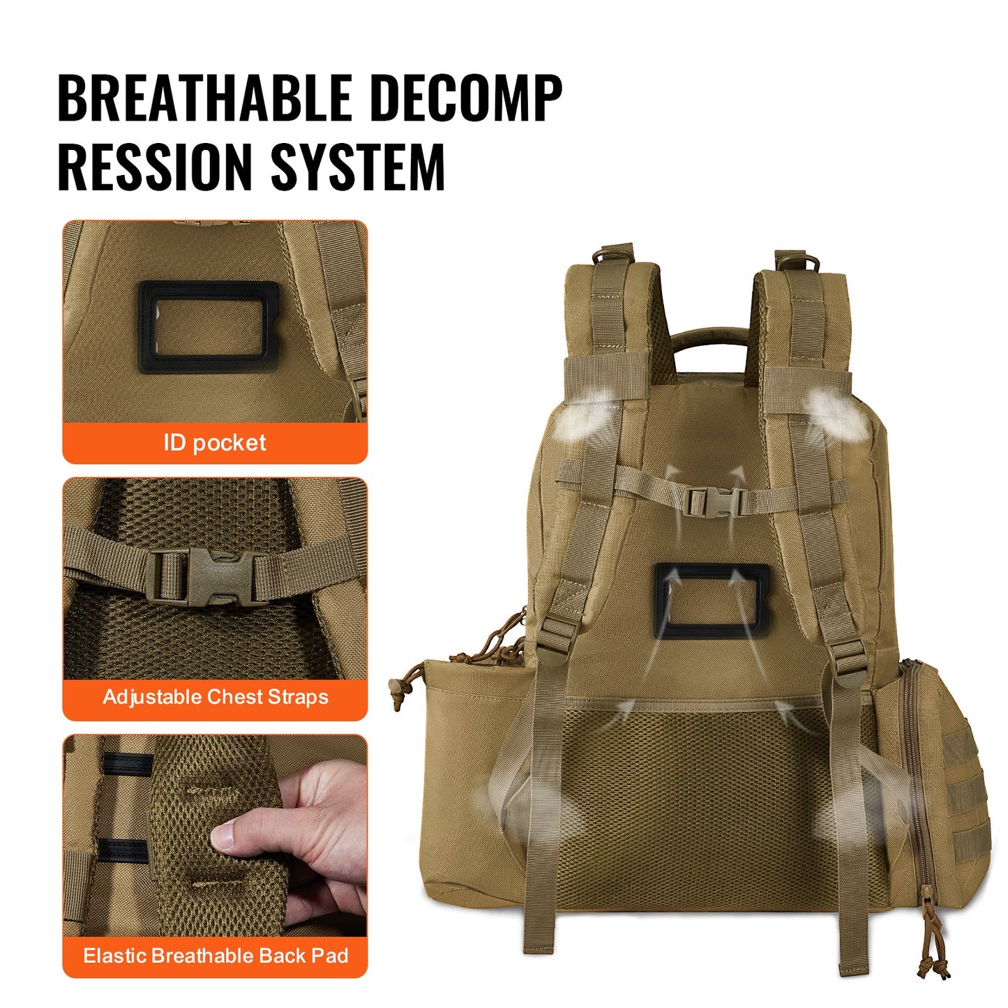 Tactical Range Rucksack für 6 Pistolen Gun Backpack Braun