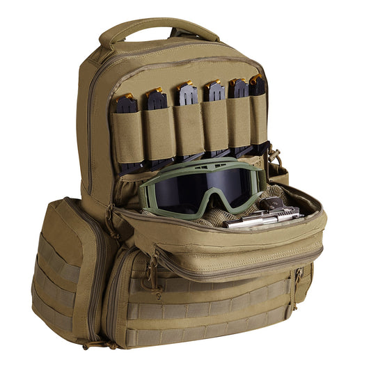 Tactical Range Ryggsäck för 6 Pistols Gun Backpack Brown