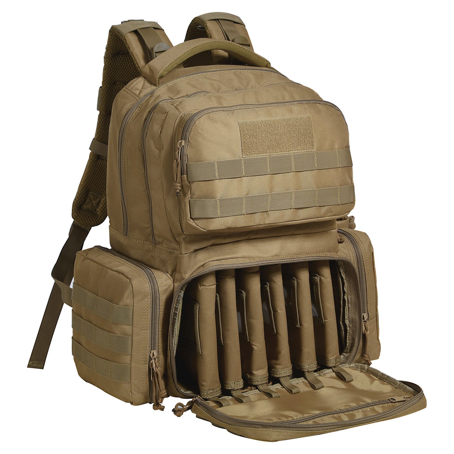 Tactical Range Rucksack für 6 Pistolen Gun Backpack Braun