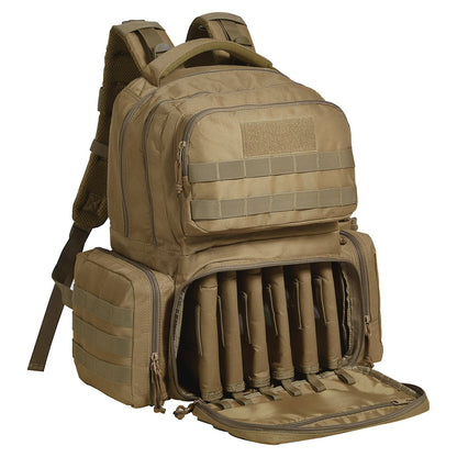 Tactical Range Rucksack für 6 Pistolen Gun Backpack Braun