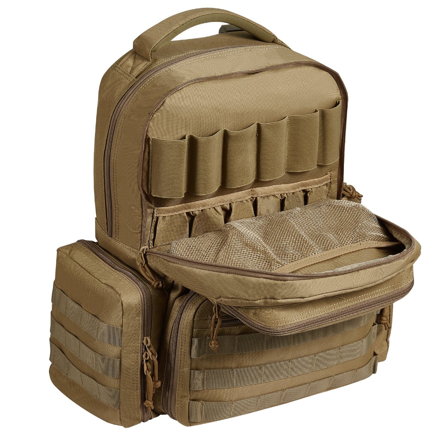 Tactical Range Rucksack für 6 Pistolen Gun Backpack Braun