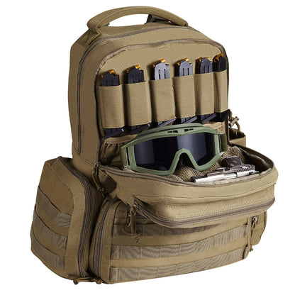 Tactical Range Rucksack für 6 Pistolen Gun Backpack Braun