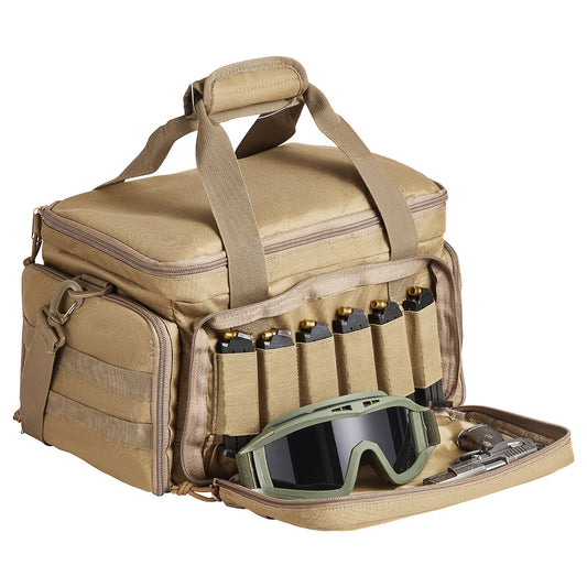 Range Bag för 4 Pistols Tactical Gun Range Bag Enkel axelremsa Brun