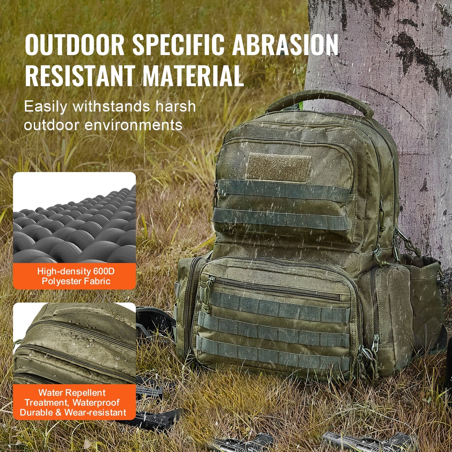 Taktischer Range-Rucksack für 6 Pistolen, Waffenrucksack, Grün