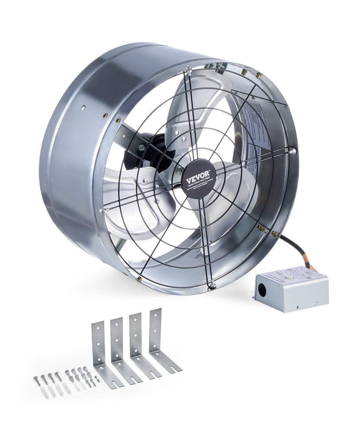 15" Gable Mount Fan 1300 CFM Ventilator with Adjustable Thermostat