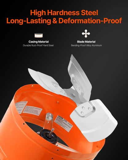 15" Gable Mount Fan 1650 CFM Attic Exhaust Fan with Adjustable Thermostat