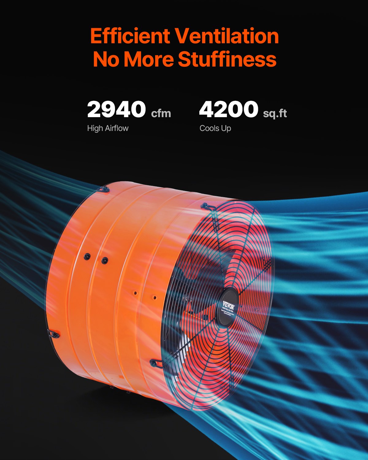 16" Gable Mount Fan 2940 CFM Attic Vent Fan with adjustable thermostat