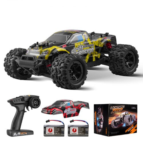 Remote Control Car, 1:18 Scale RC Car for Kids, All Terrain 4WD Off-Road Truck with 45° Wheelie & Adjustable Speed, 45 km/h High-Speed Hobby RC Racing Car Toy, Ideal Gift for 8+ Year Kids, IPX4