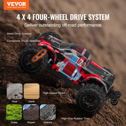 Remote Control Car 1:18 Scale Kids RC Car All Terrain 4WD Off-Road Vehicle