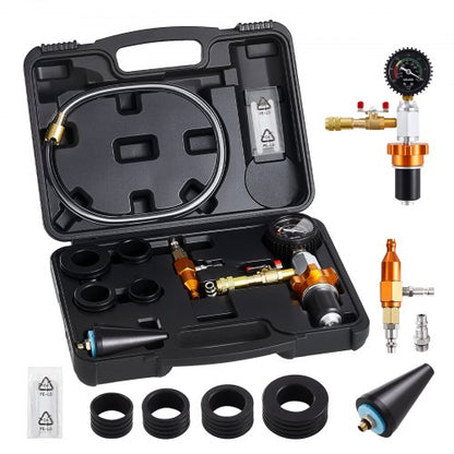 Radiator Vacuum Refill Kit, Automotives Cooling System Vacuum & Purge Fill Tool with Gauge, Portable Radiator Coolant Filling Kit with Toolbox, Universal Fit for Most Cars Vans SUVs and Trucks