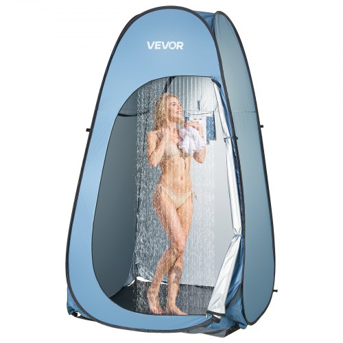 Pop up Shower Tent, Instant Portable Privacy Tent Changing Room with Hanging Bag, Ground Stakes, Ropes, Carry Bag, 190T Polyester with Silver Coating, Quick Setup, for Camping, Beach, Fishing
