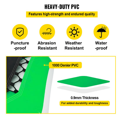 Inflatable Water Trampoline, 10ft Recreational Water Bouncer with Escalator, Round Inflatable Water Trampoline in Green and White, Floating Trampoline for Lakes, Pools, Calm Sea