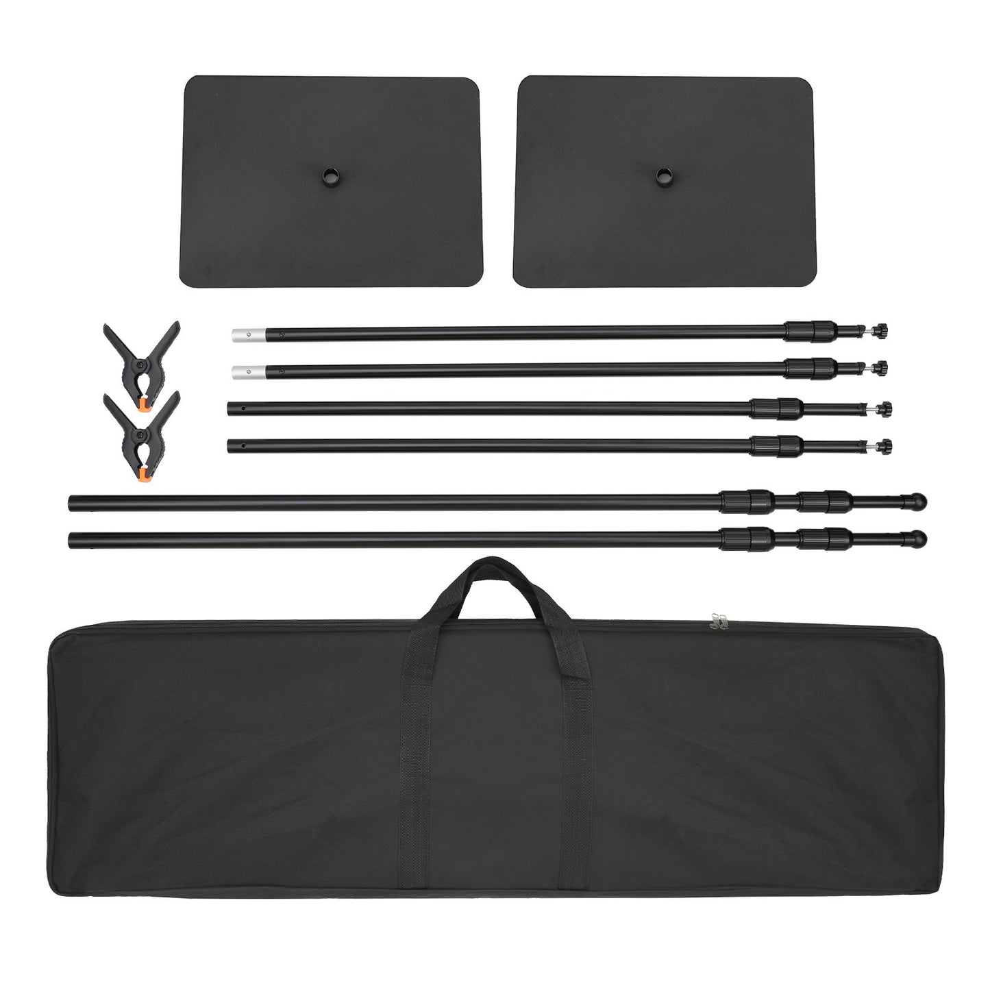 10 Fuß x 10 Fuß Rohr- und Vorhang-Set, robuster Hintergrundständer mit Basis aus Karbonstahl, verstellbare Hintergrundstütze mit 6 Klemmen und einer Tragetasche für Hochzeiten, Partys, Veranstaltungen, Fotografie und Ausstellungen