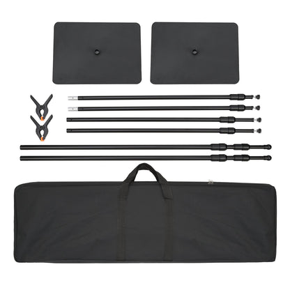 10 Fuß x 10 Fuß Rohr- und Vorhang-Set, robuster Hintergrundständer mit Basis aus Karbonstahl, verstellbare Hintergrundstütze mit 6 Klemmen und einer Tragetasche für Hochzeiten, Partys, Veranstaltungen, Fotografie und Ausstellungen