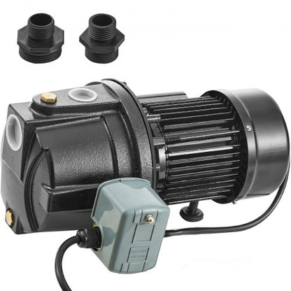 1HP Premium Cast Iron Shallow Well Jet Water Pump, 115 Volt, 17.6 GPM 164 FT Maximum Head Irrigation Water Pump, for Agricultural Garden Irrigation System High-Rise Water Supply Shower Booster