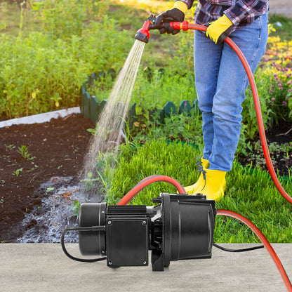 1HP Premium Cast Iron Shallow Well Jet Water Pump, 115 Volt, 17.6 GPM 164 FT Maximum Head Irrigation Water Pump, for Agricultural Garden Irrigation System High-Rise Water Supply Shower Booster