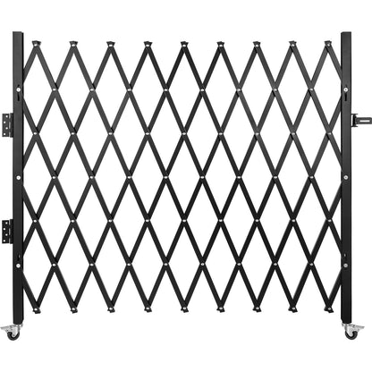 Single Folding Security Gate, 6-1/2' H x 7-1/2' W Folding Door Gate, Steel Accordion Security Gate, Flexible Expanding Security Gate, 360° Rolling Barricade Gate, Scissor Gate/Door with Padlock