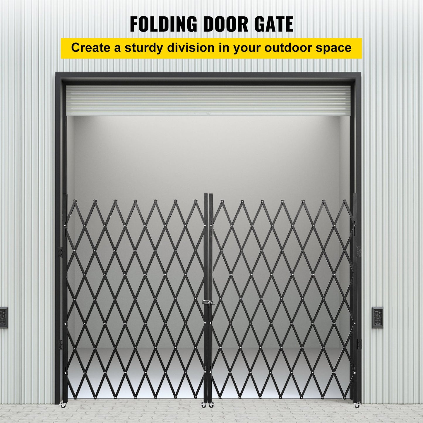 Double Folding Security Gate Folding Door Gate 5' H x 10' W Scissor Gate