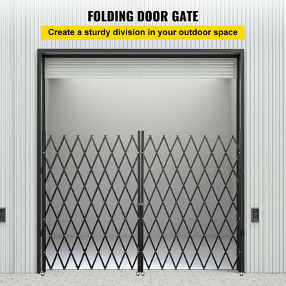 Double Folding Security Gate Folding Door Gate 5' H x 10' W Scissor Gate