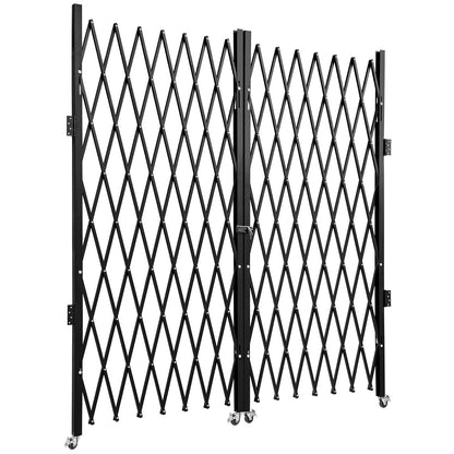 Bi-folding security gate, 6-1/2' H x 12' W folding door gate, steel accordion security gate, flexible expanding security gate, 360° rolling barricade gate, scissor gate or door with keys