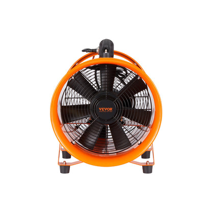 Portable Ventilator, 254mm Heavy Duty Cylinder Fan with 10m Duct Hose, 300W Strong Shop Exhaust Fan 1720CFM, Industrial Utility Fan for Extracting Dust, Smoke, Smoke Home/Workplace