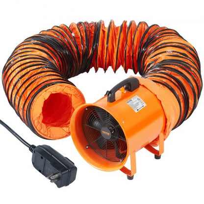 Portable Ventilator, 16 inch Heavy Duty Cylinder Fan with 33ft Duct Hose, 1350W Strong Shop Exhaust Blower 5175CFM, Industrial Utility Blower for Sucking Dust, Smoke, Smoke Home/Workplace