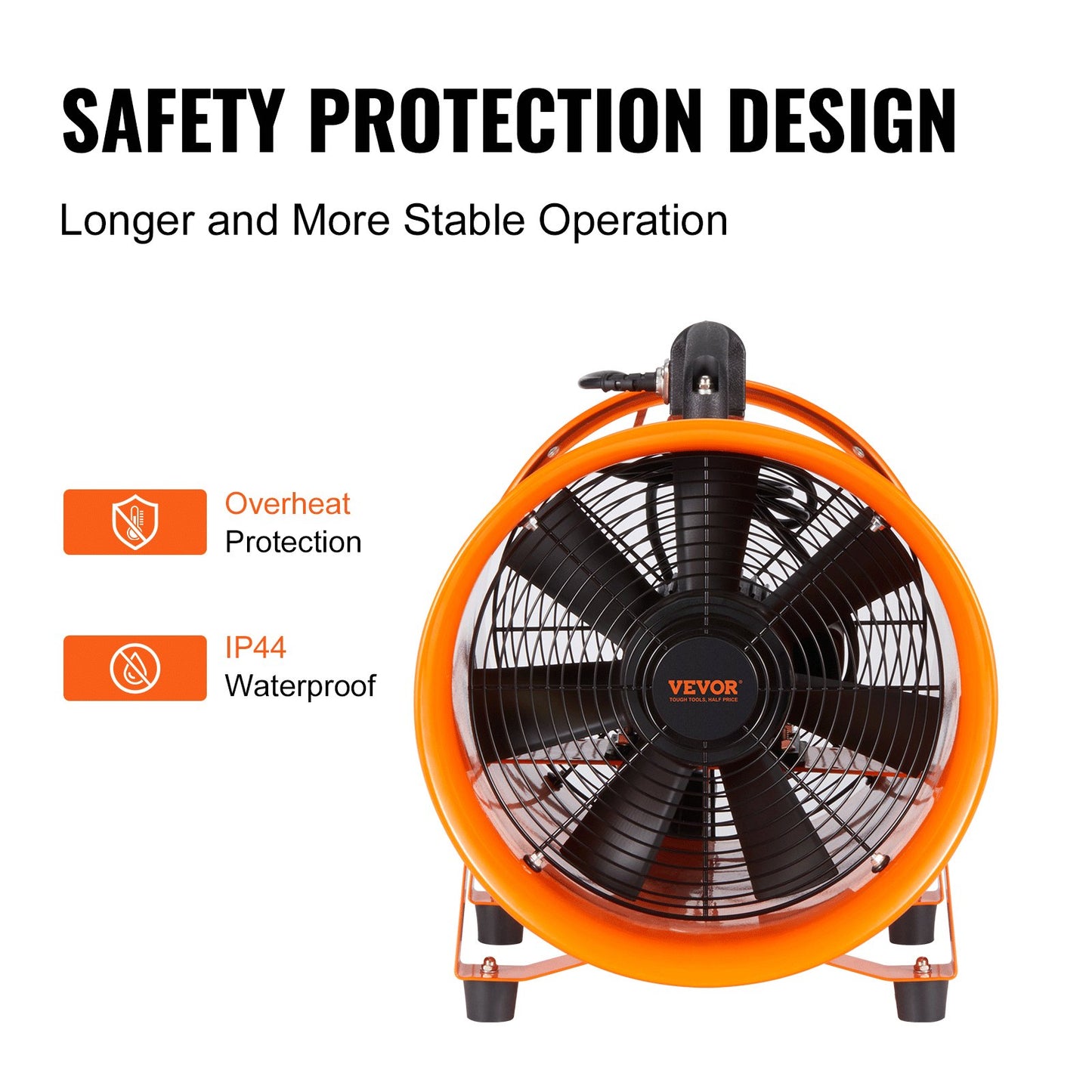 Portable Ventilator, 12 inch Heavy Duty Cylinder Fan with 16.4ft Duct Hose, 560W Strong Shop Exhaust Blower 2894CFM, Industrial Utility Blower for Sucking Dust, Smoke, Smoke Home/Workplace