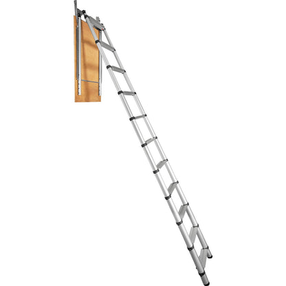 Attic Ladder Telescoping, 350 Pound Capacity, 39.37" x 23.6", Aluminum Multi-Function Extension, Lightweight and Portable, Fits 9.8'-10.5' Ceiling Heights, Convenient Access to Your Attic Space