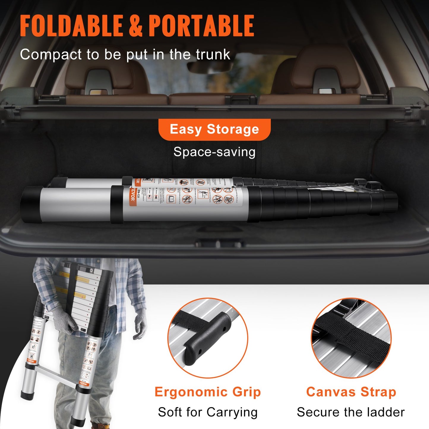 Teleskopleiter Aluminium Verlängerung Schritt 12,5 Fuß Tragbare Multi-Zweck