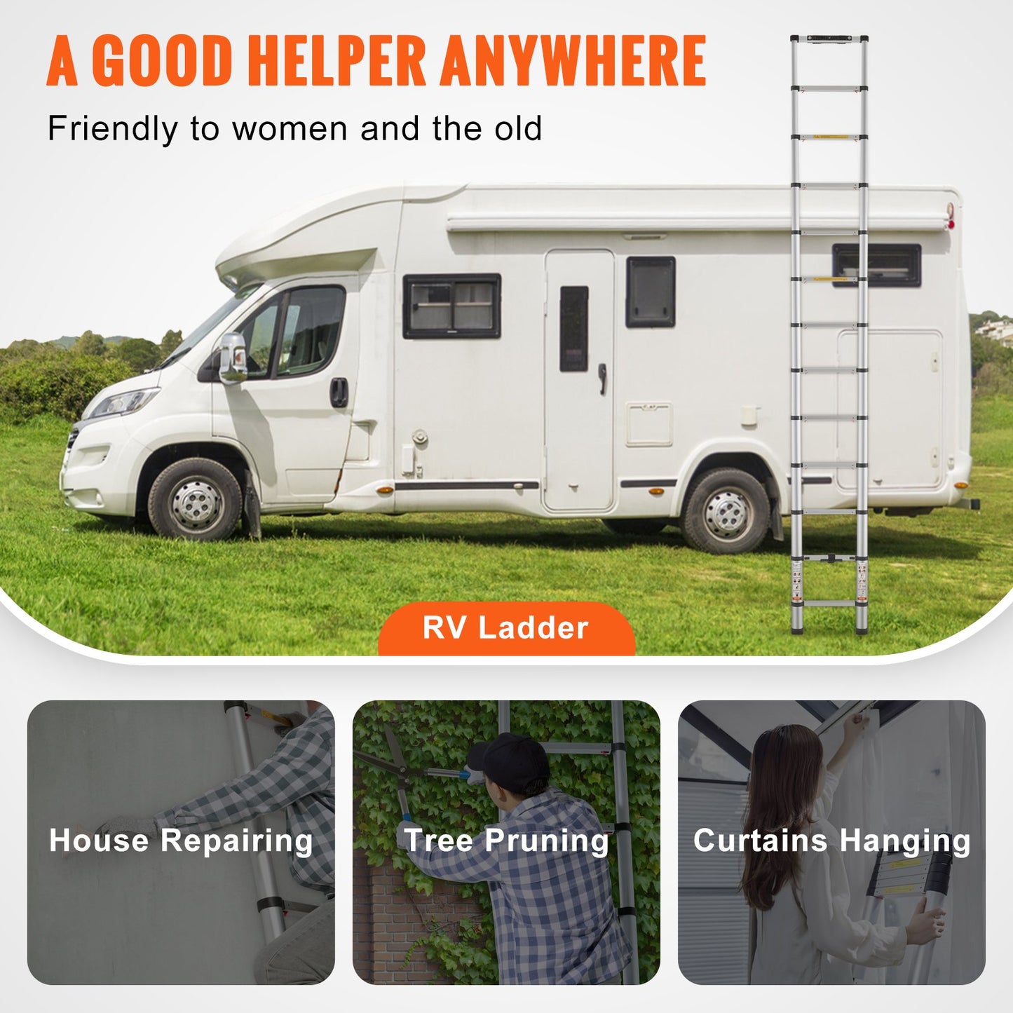 Teleskopleiter Aluminium Verlängerung Schritt 12,5 Fuß Tragbare Multi-Zweck