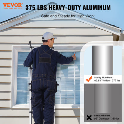 Teleskop-Ausziehleiter, 4,9 m, mit mehreren Knöpfen einziehbar, 170 kg