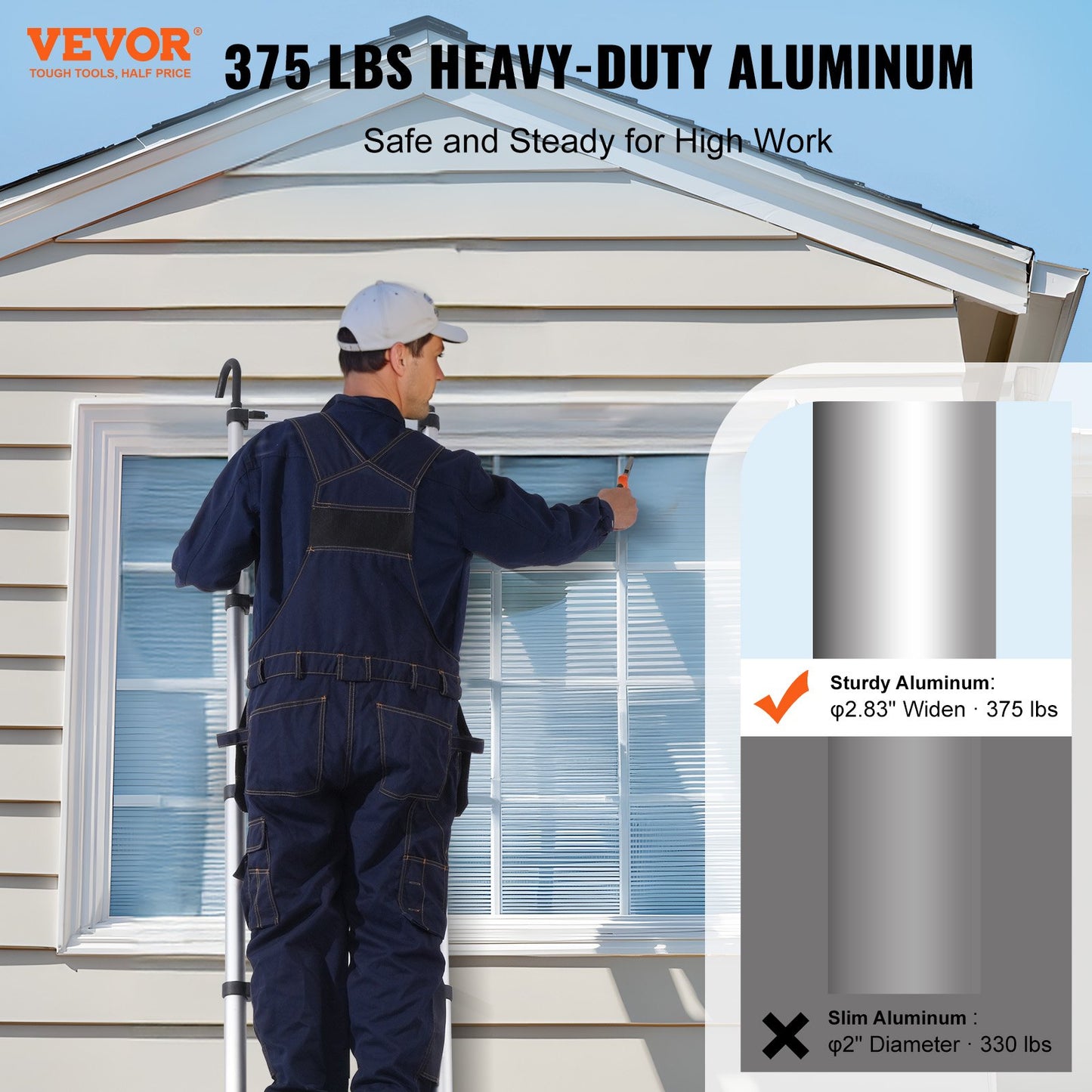 Teleskop-Ausziehleiter 20,3 Fuß, Multi-Button-Einzug, 375 Pfund