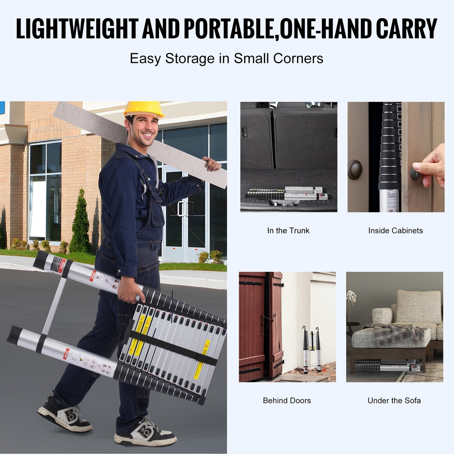 Teleskop-Ausziehleiter 20,3 Fuß, Multi-Button-Einzug, 375 Pfund