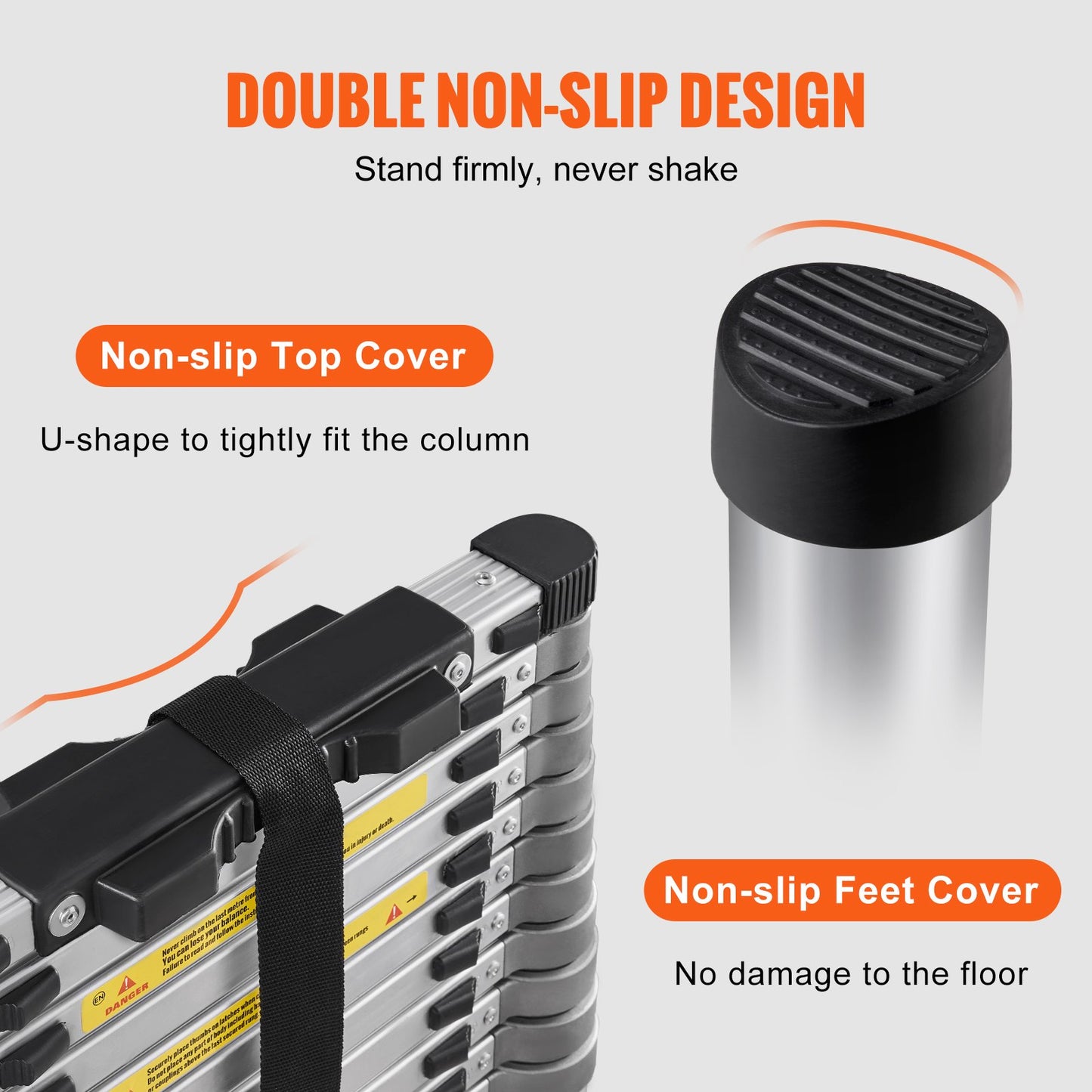 Telescopic Ladder Aluminum Extension Step 18.5 Feet Portable Multi-Purpose