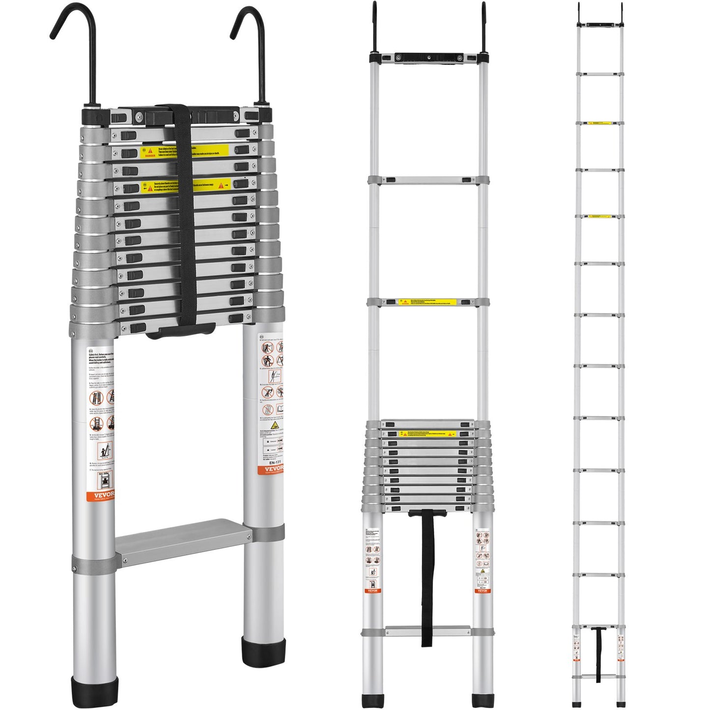 Telescopic Ladder Aluminum Extension Step 18.5 Feet Portable Multi-Purpose