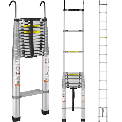 Telescopic Ladder Aluminum Extension Step 18.5 Feet Portable Multi-Purpose